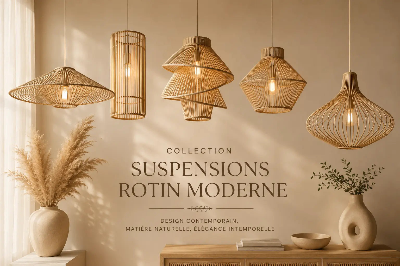 Suspension rotin moderne