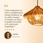 Lustre En Rotin Tressé Vintage