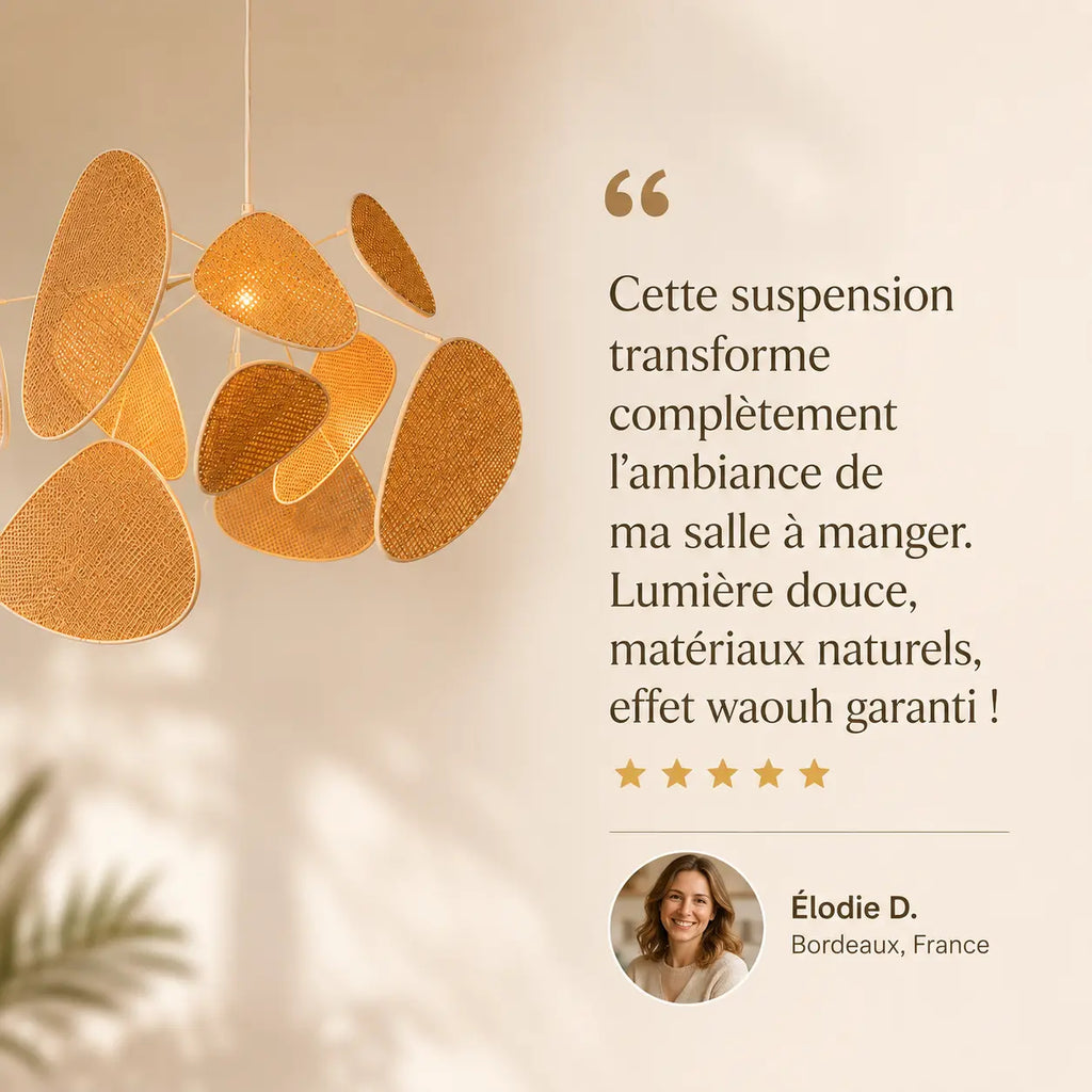 Suspension Rotin Style Nordique