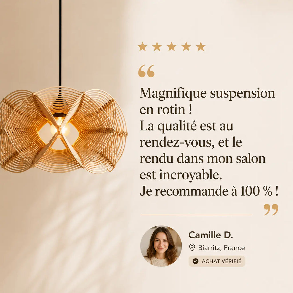 Suspensions Rotin De Bambou Naturel