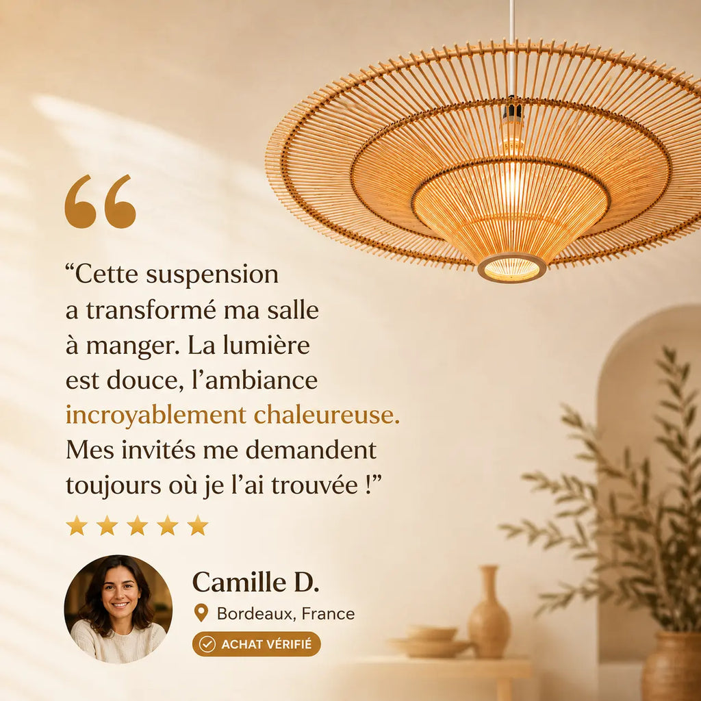 Plafonnier En Rotin Design Moderne