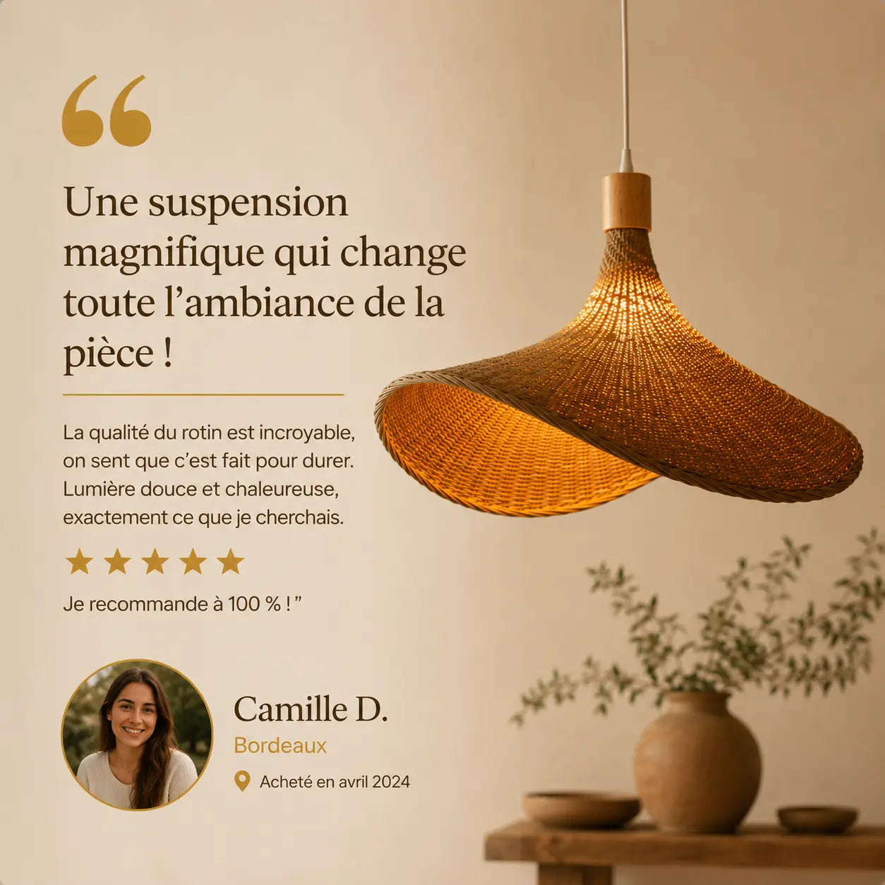 Abat Jour En Rotin Tressé Design