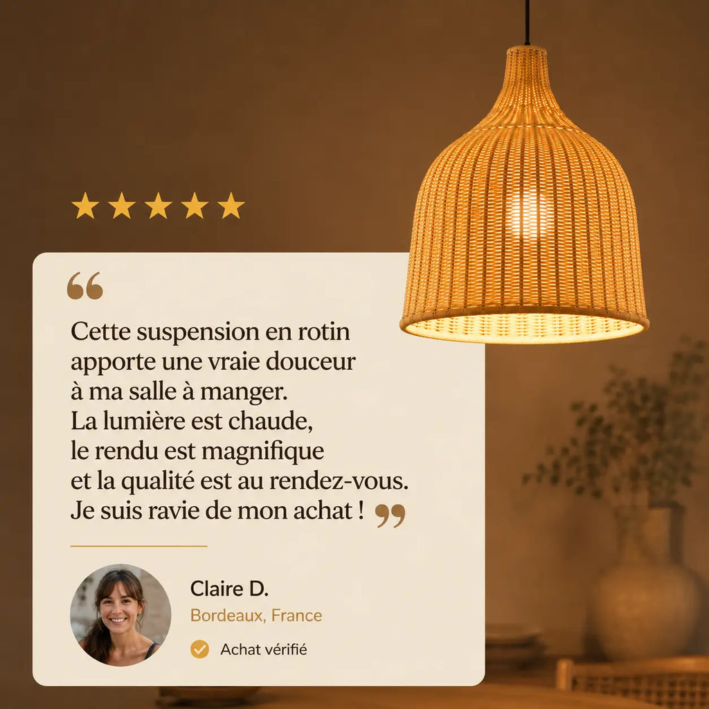 Suspension En Rotin Artistique