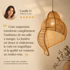 Lustre En Rotin Coquillage Led Créatif