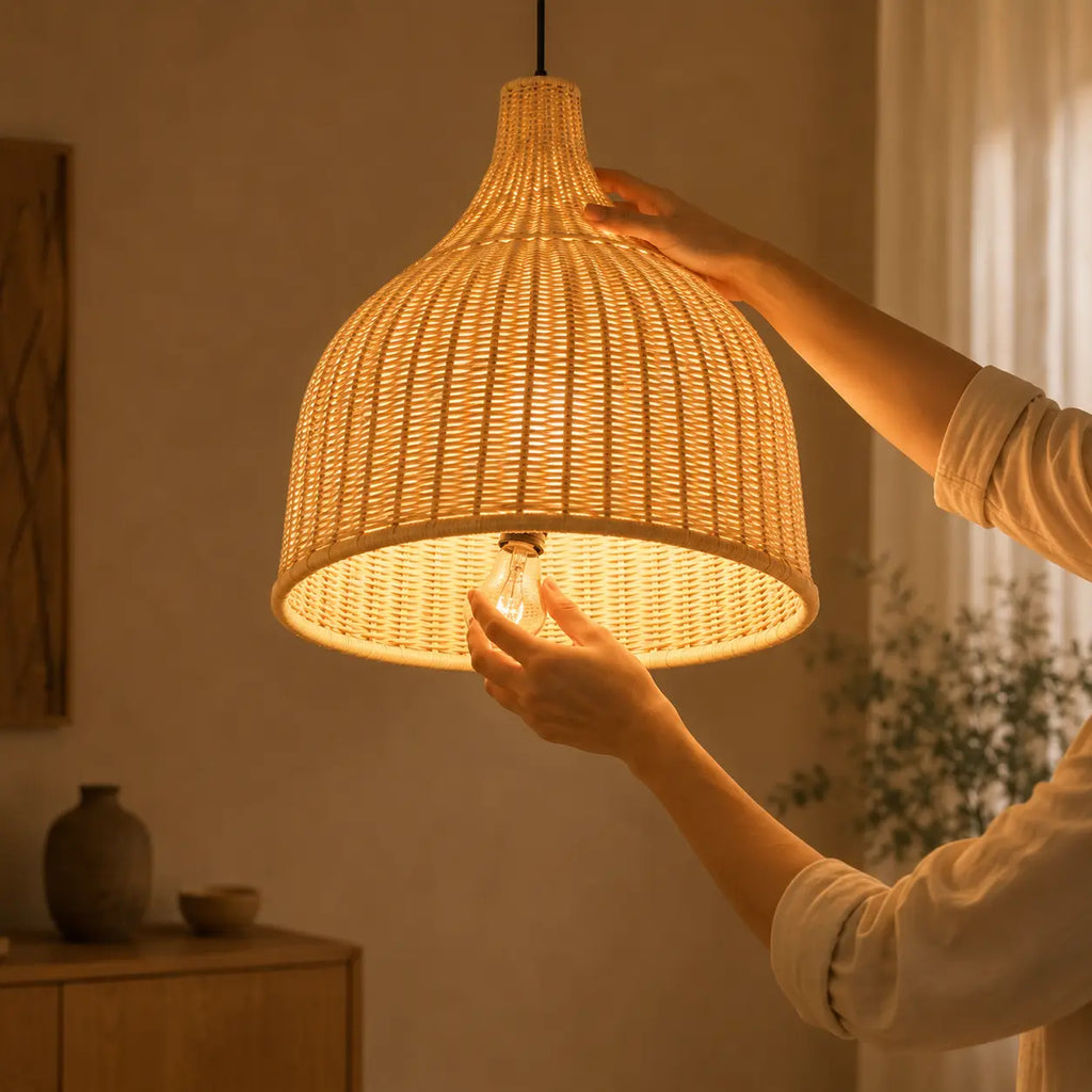 Suspension En Rotin Artistique