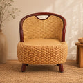 Fauteuil En Rotin Naturel Tressé Japonais Marron/Beige