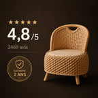 Fauteuil En Rotin Naturel Tressé Japonais Beige