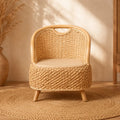 Fauteuil En Rotin Naturel Tressé Japonais Beige