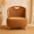 Fauteuil En Rotin Naturel Tressé Japonais Marron