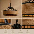 Plafonnier Rotin Style Industriel