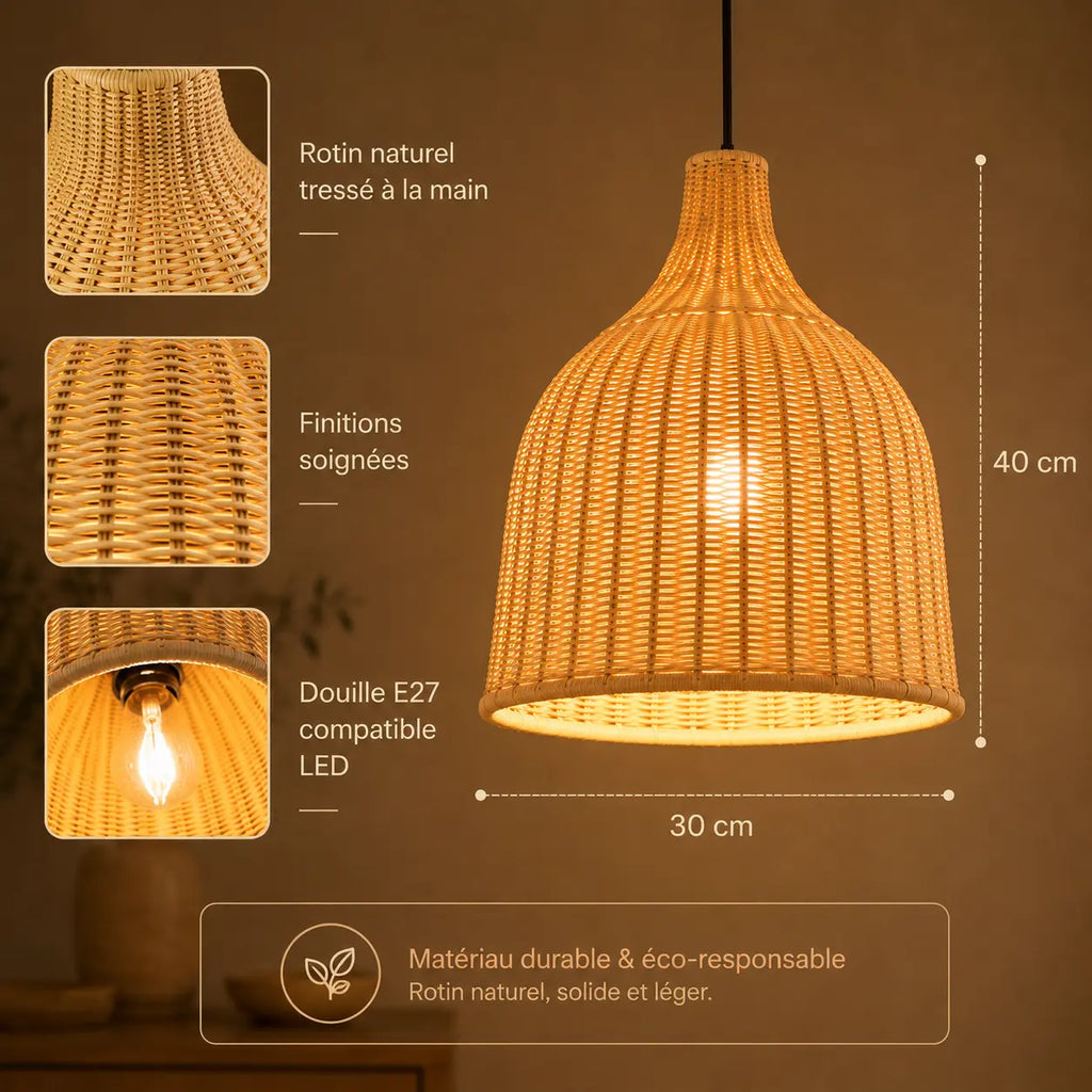 Suspension En Rotin Artistique