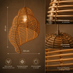 Lustre En Rotin Coquillage Led Créatif
