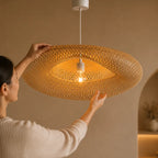 Lustre Rotin Vintage Style Rétro Chinois