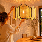 Lustre En Rotin De Plafond Style Chinois