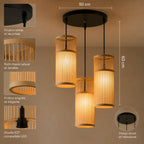 Triples Lustres En Rotin Cylindrique