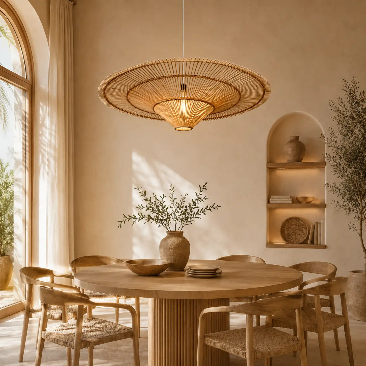 Plafonnier En Rotin Design Moderne
