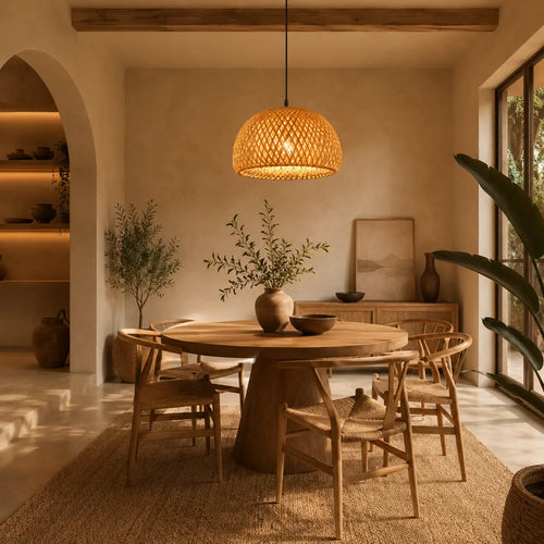 Abat Jour En Rotin Naturel Led