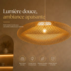 Lustre Rotin Vintage Style Rétro Chinois