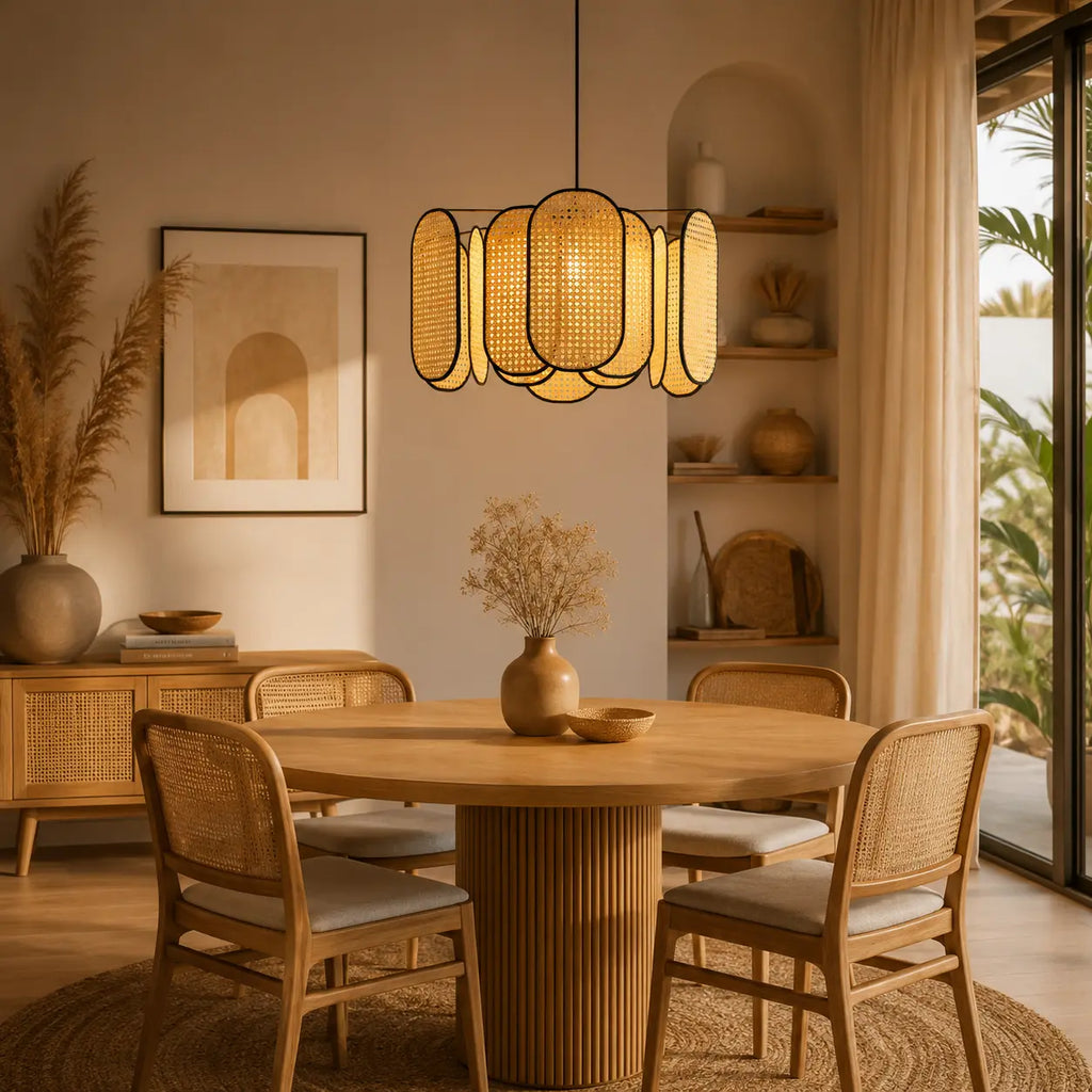 Lustre En Rotin De Plafond Style Chinois