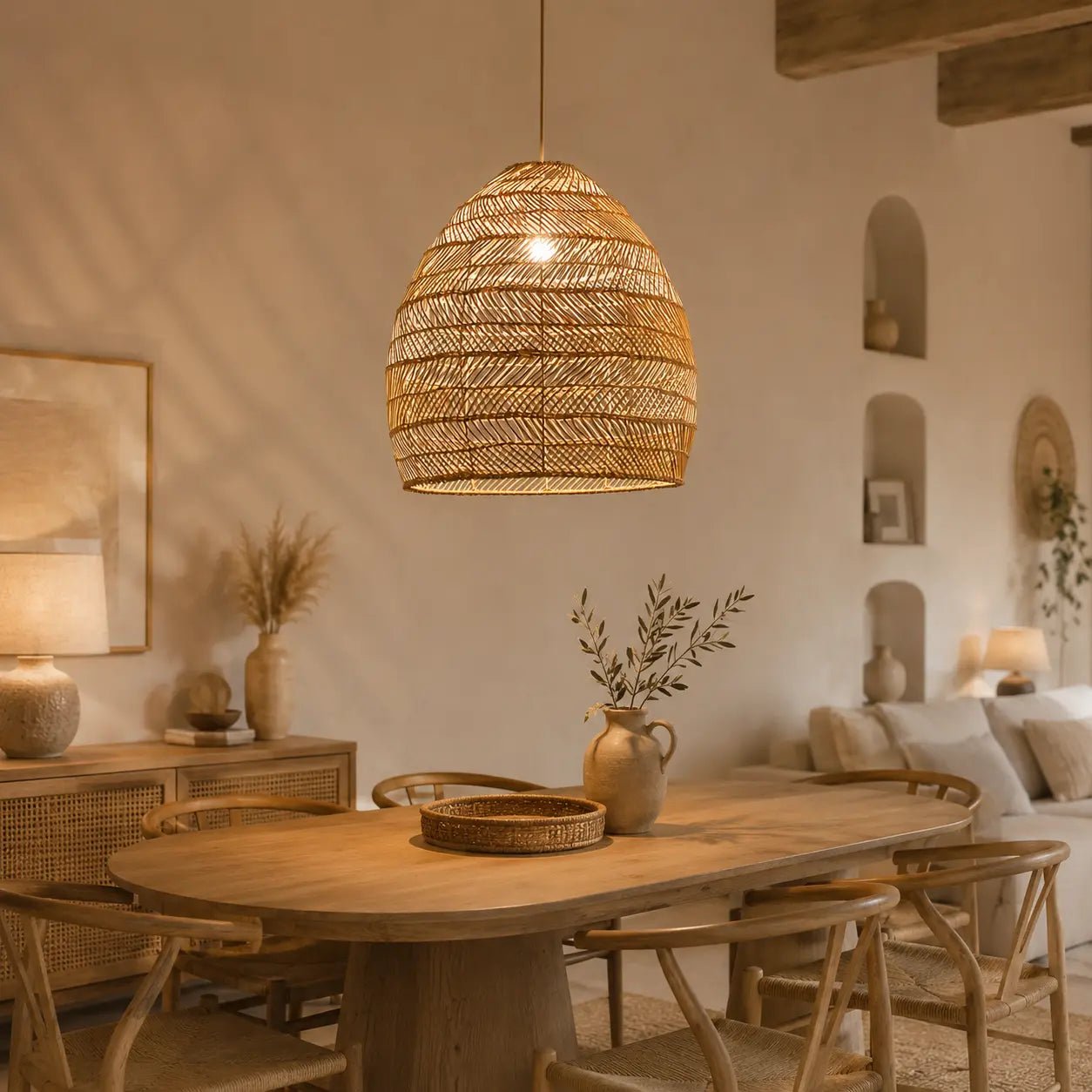 Suspension Rotin Lustre Luminaire