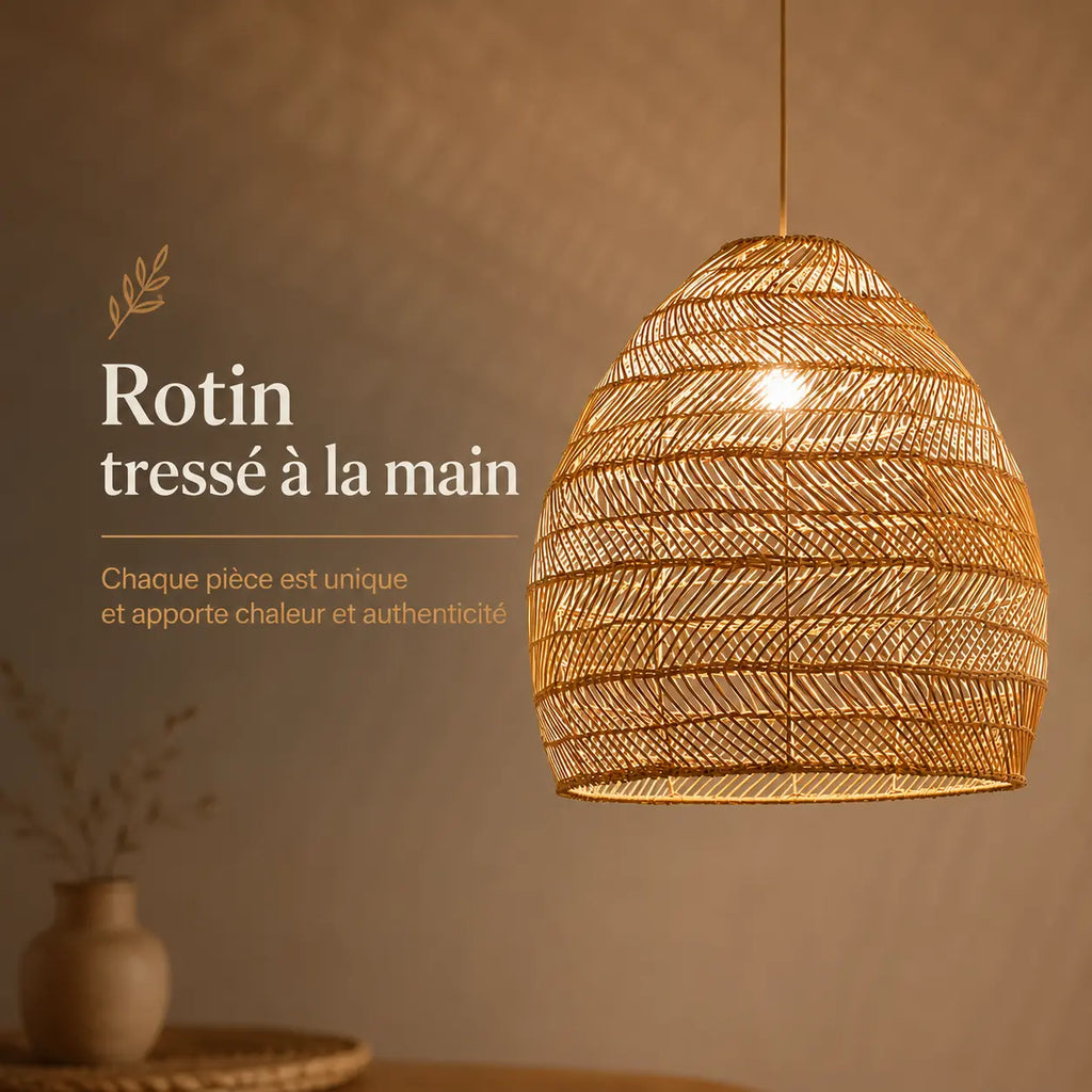 Suspension Rotin Lustre Luminaire