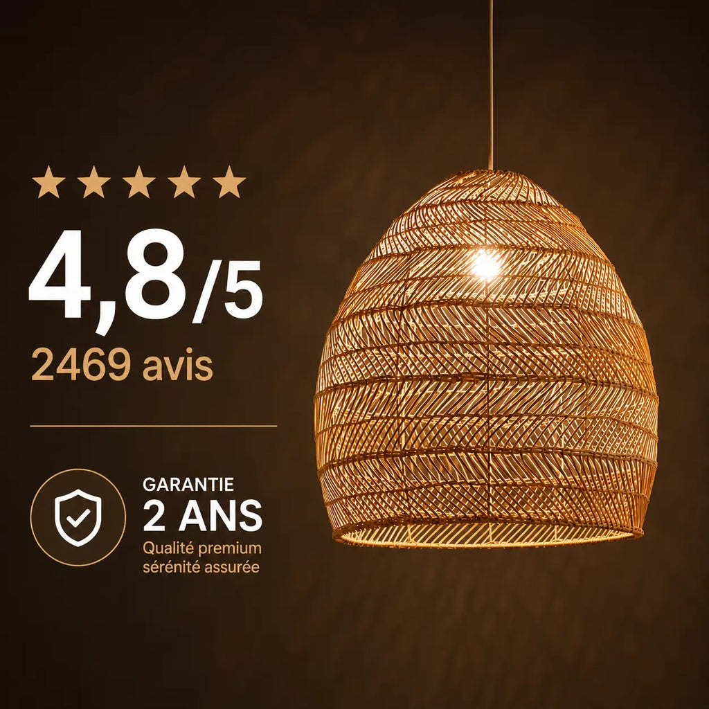 Suspension Rotin Lustre Luminaire