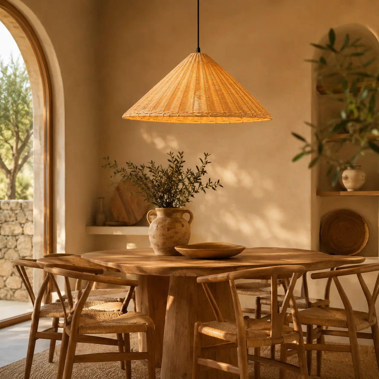 Suspension Rotin Design Vintage