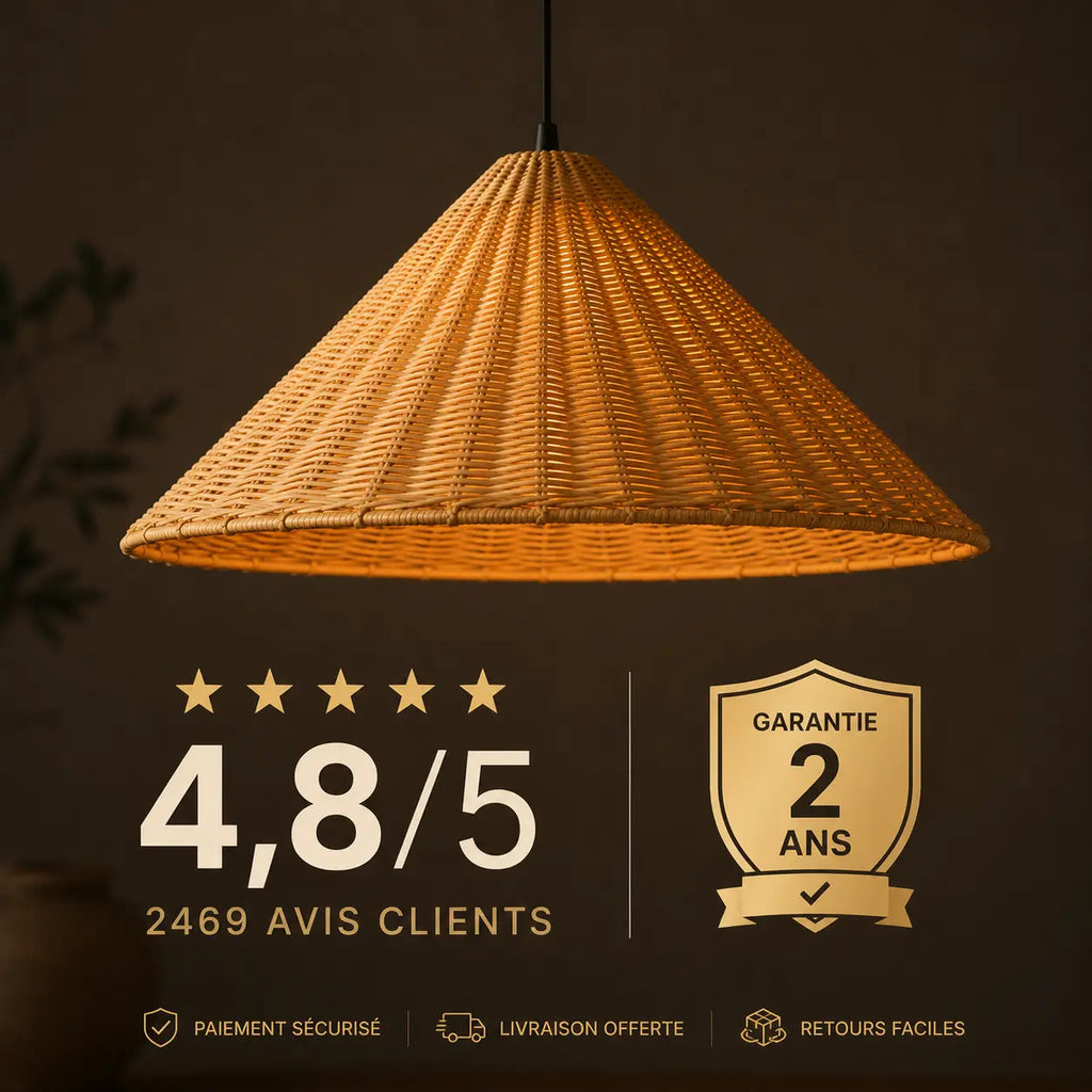 Suspension Rotin Design Vintage
