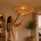 Suspension Rotin Lampe Créative