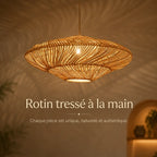 Suspension Rotin Lampe Créative
