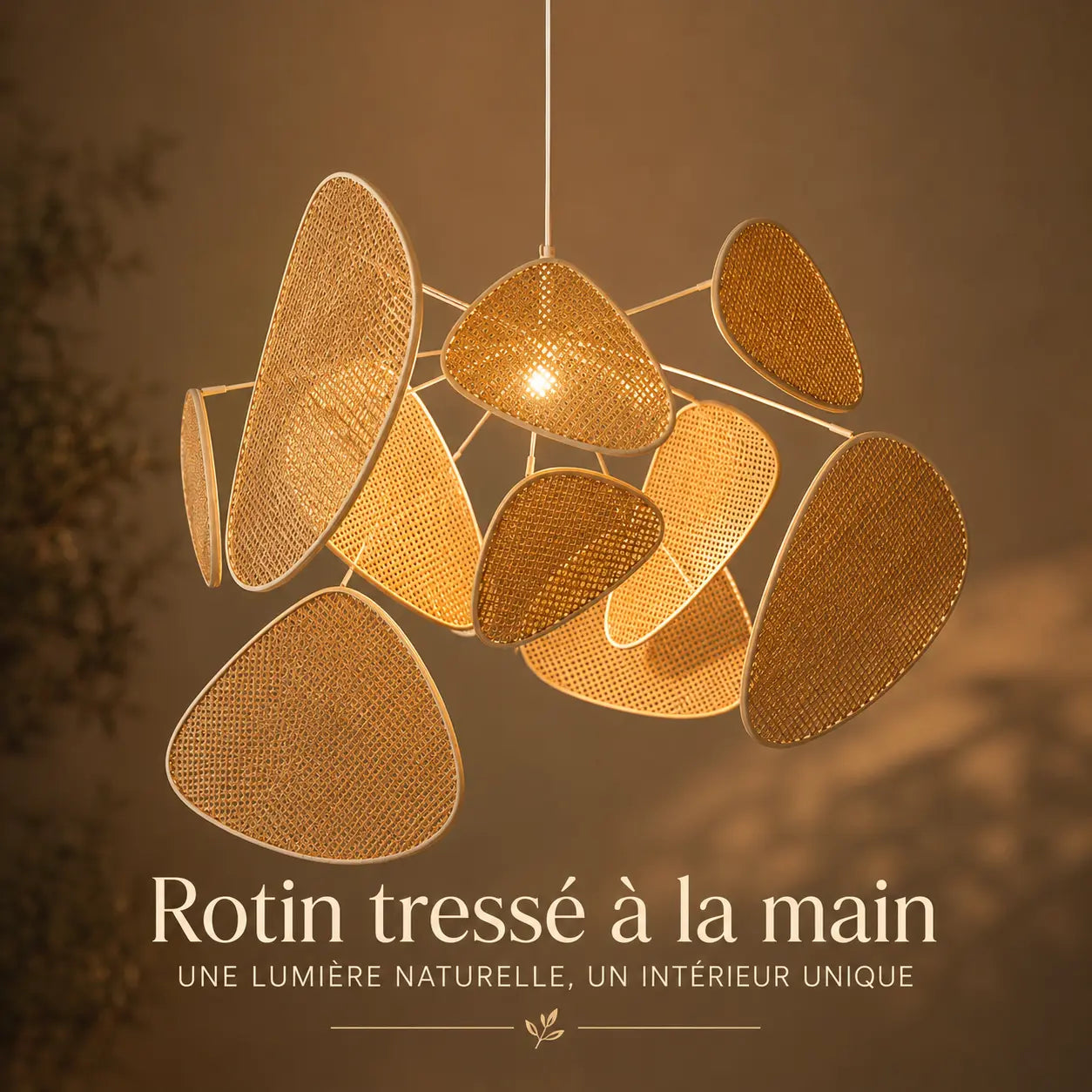 Suspension Rotin Style Nordique