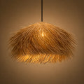 Plafonnier en Rotin Suspendu Vintage