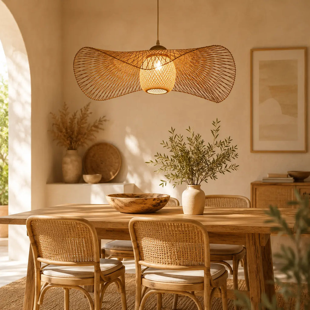 Suspension Rotin Style Vintage