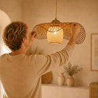 Suspension Rotin Style Vintage