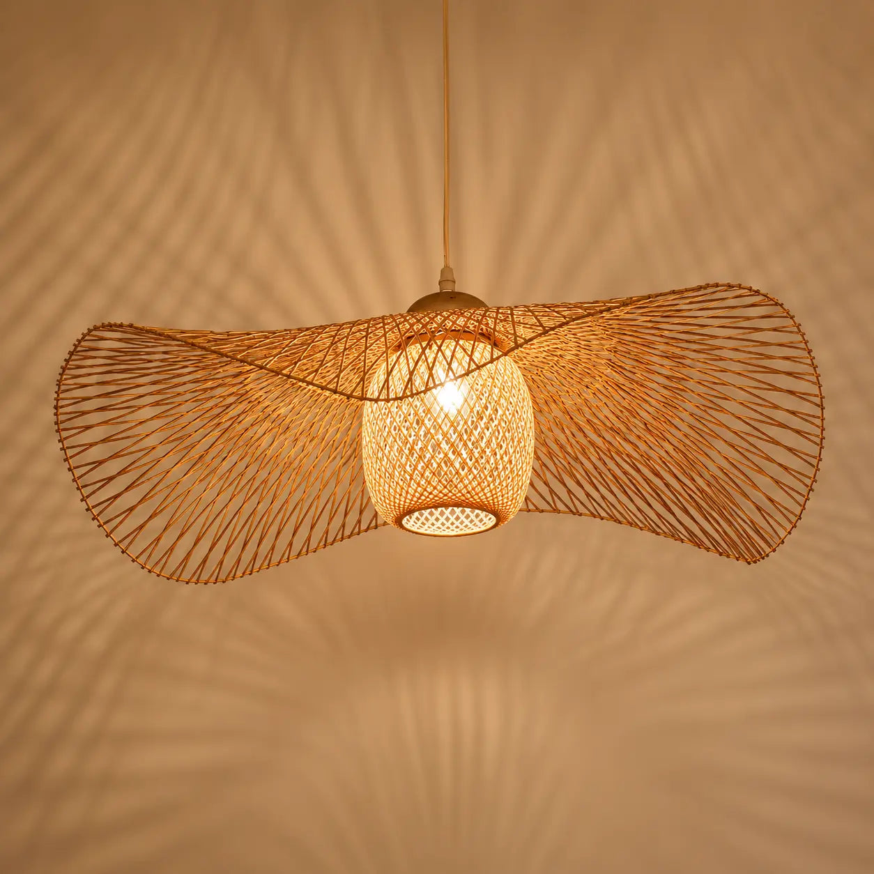 Suspension Rotin Style Vintage
