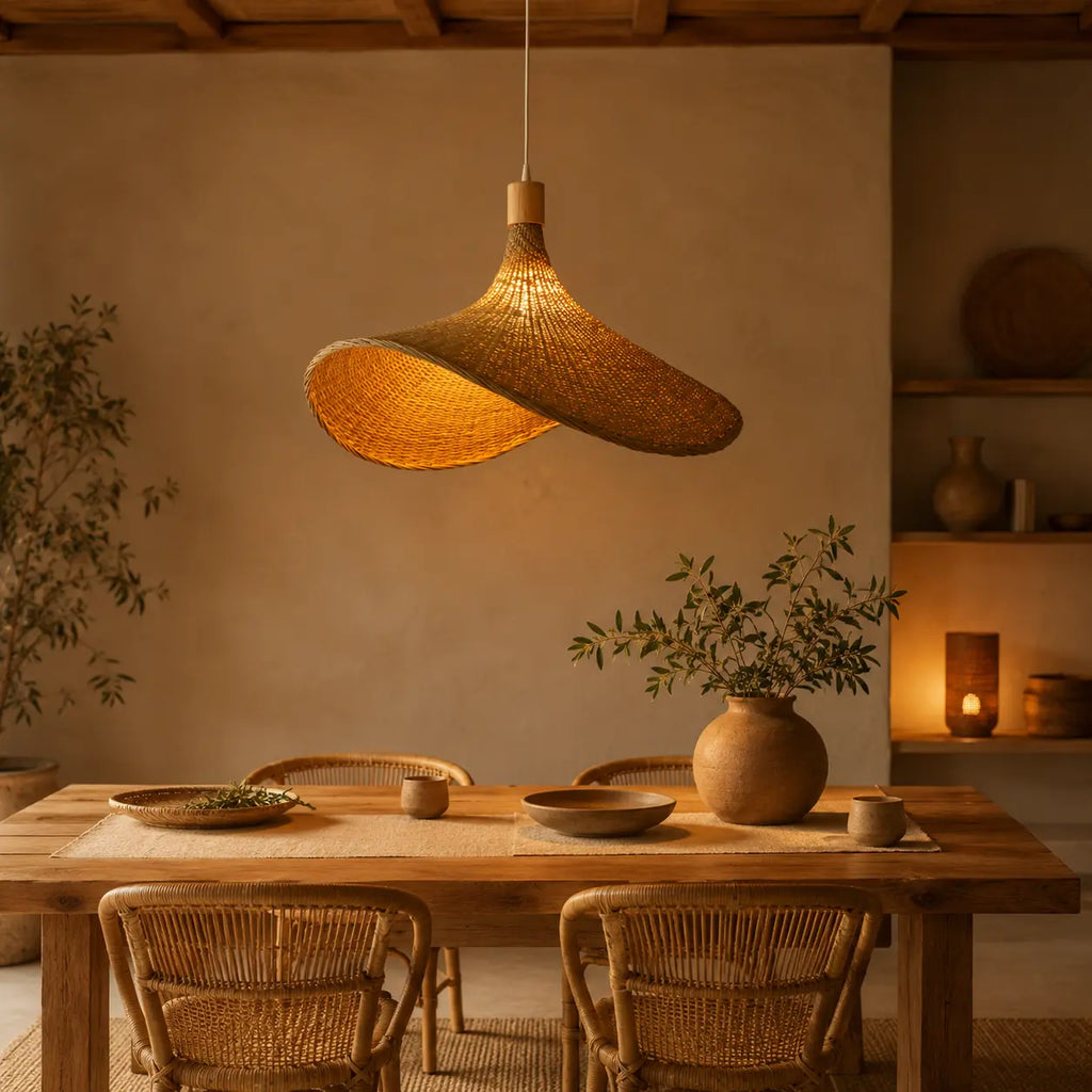 Abat Jour En Rotin Tressé Design