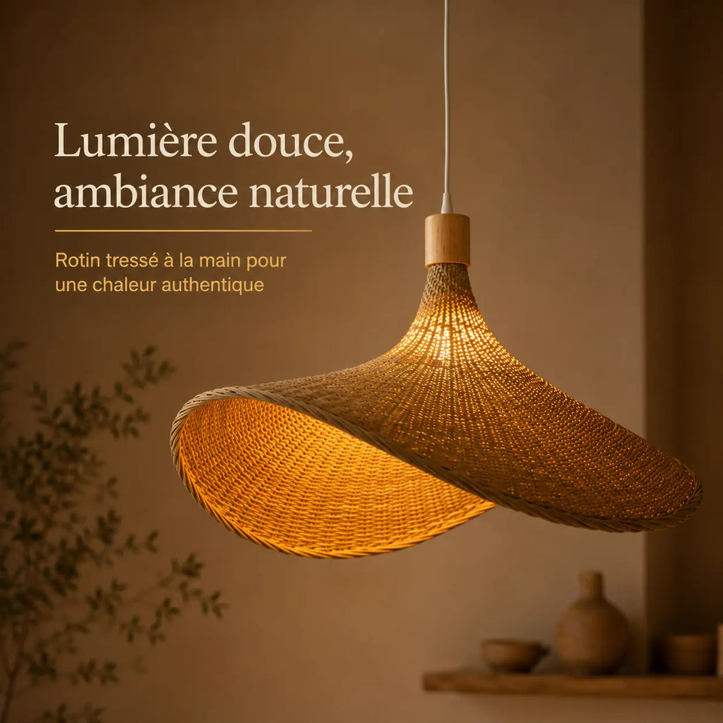 Abat Jour En Rotin Tressé Design