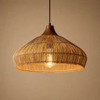 Suspension Rotin Ajustable Style Rétro