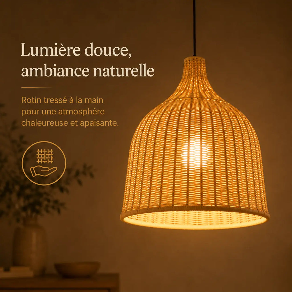 Suspension En Rotin Artistique