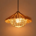 Lustre En Rotin Tressé Vintage