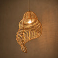 Lustre En Rotin Coquillage Led Créatif