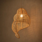 Lustre En Rotin Coquillage Led Créatif