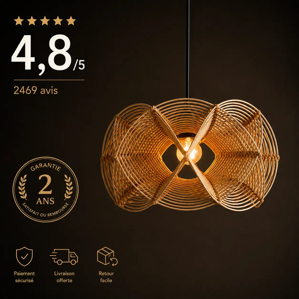 Suspensions Rotin De Bambou Naturel
