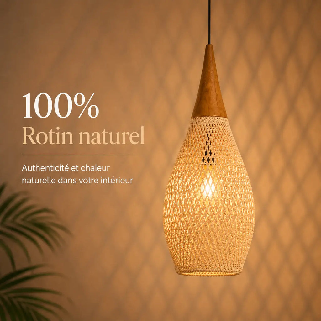 Suspension Rotin Luminaire Lustre
