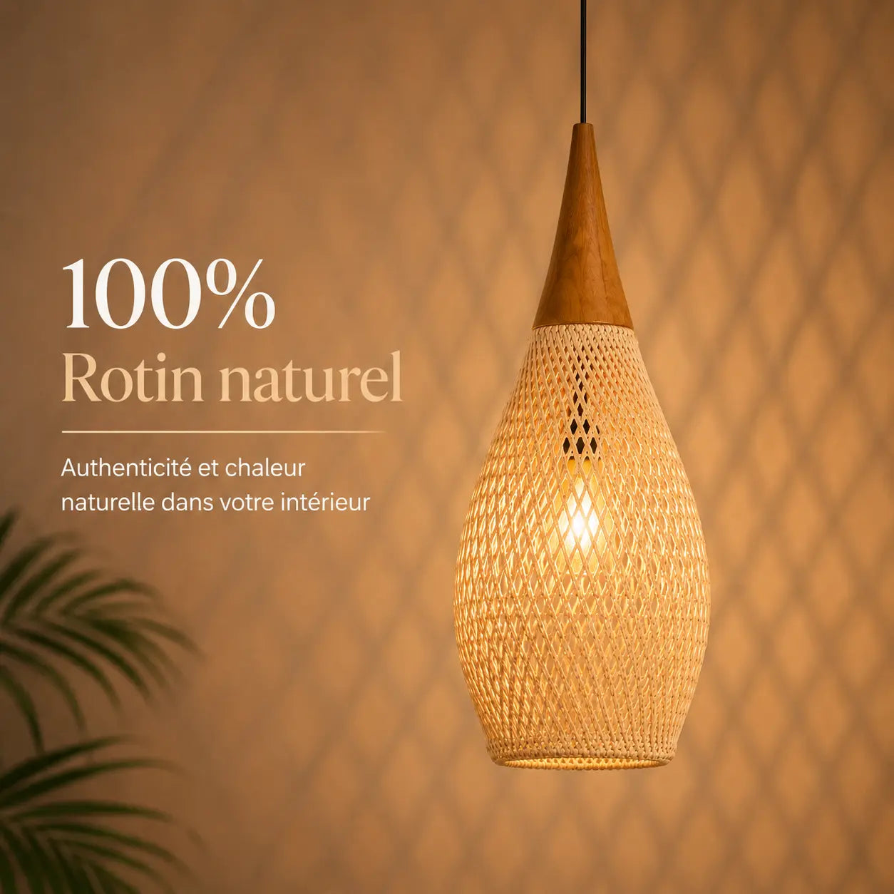 Suspension Rotin Luminaire Lustre