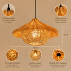 Lustre En Rotin Tressé Vintage