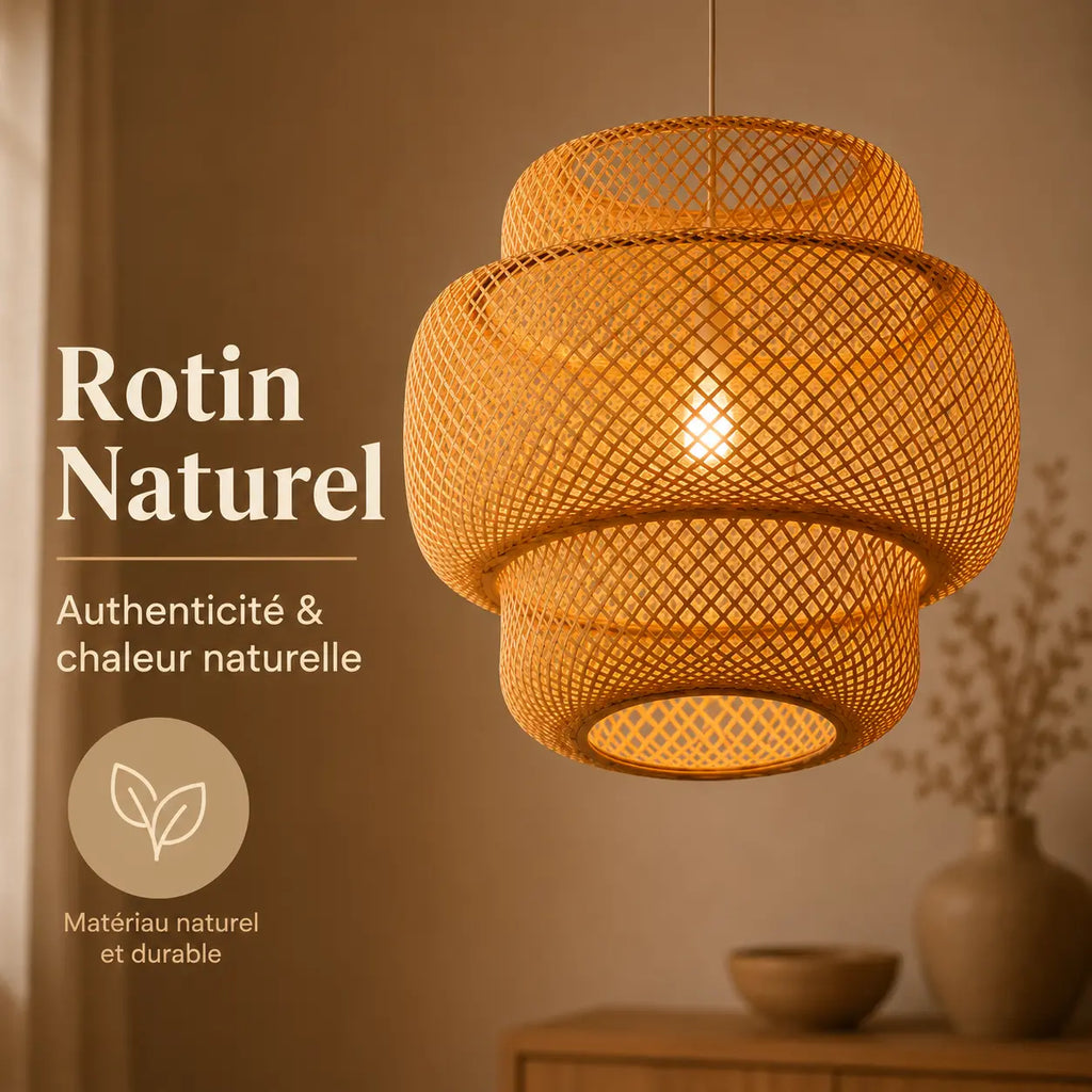 Lustre Suspendu Rotin Style Chinois
