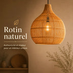 Plafonnier Rotin Style Rétro Rural