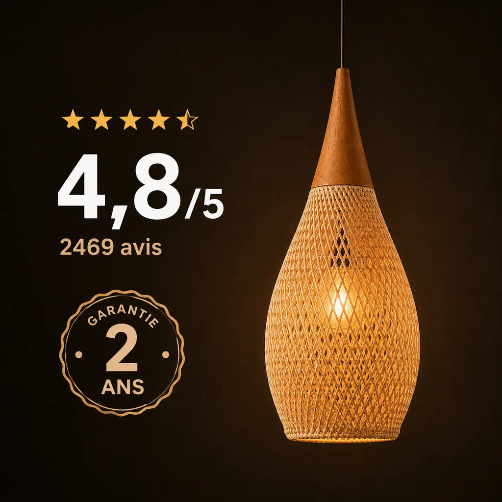 Suspension Rotin Luminaire Lustre