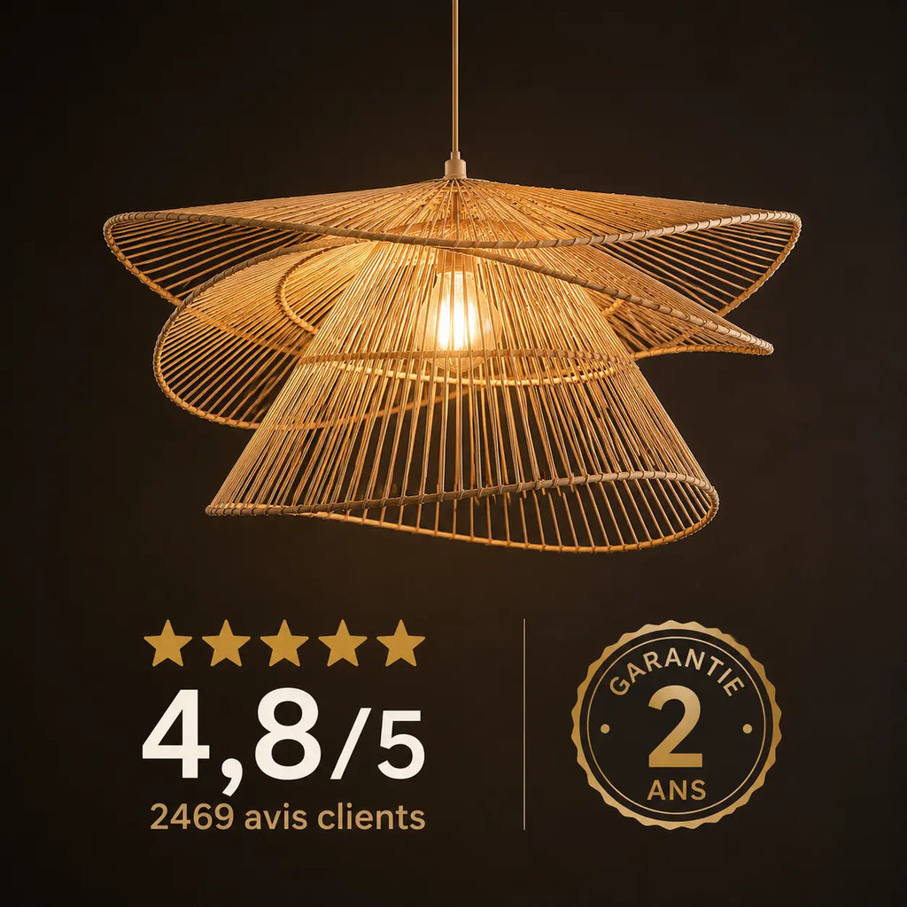 Lustre En Rotin Tissé Créatif Moderne